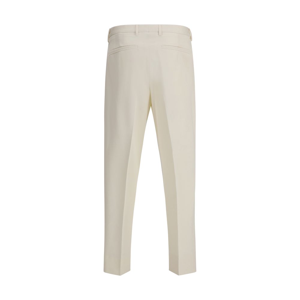 ZEGNA White Cotton Dress Pants