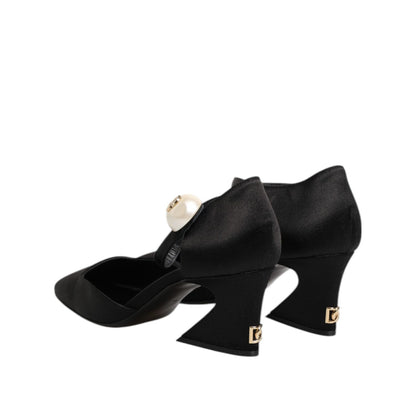 Dolce & Gabbana Black Leather Logo Ankle Strap Sandals Shoes