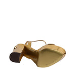 Dolce & Gabbana Gold Leather Platform Keira Sandals Shoes