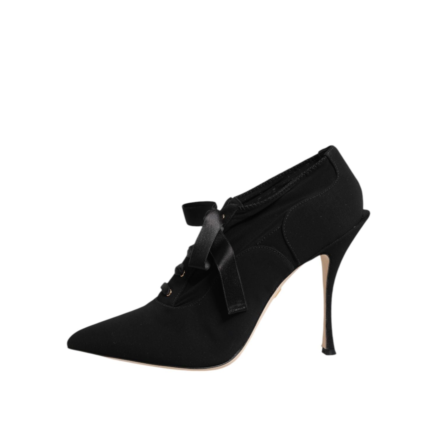 Dolce & Gabbana Black Lace Up Stiletto Heels Pumps Shoes