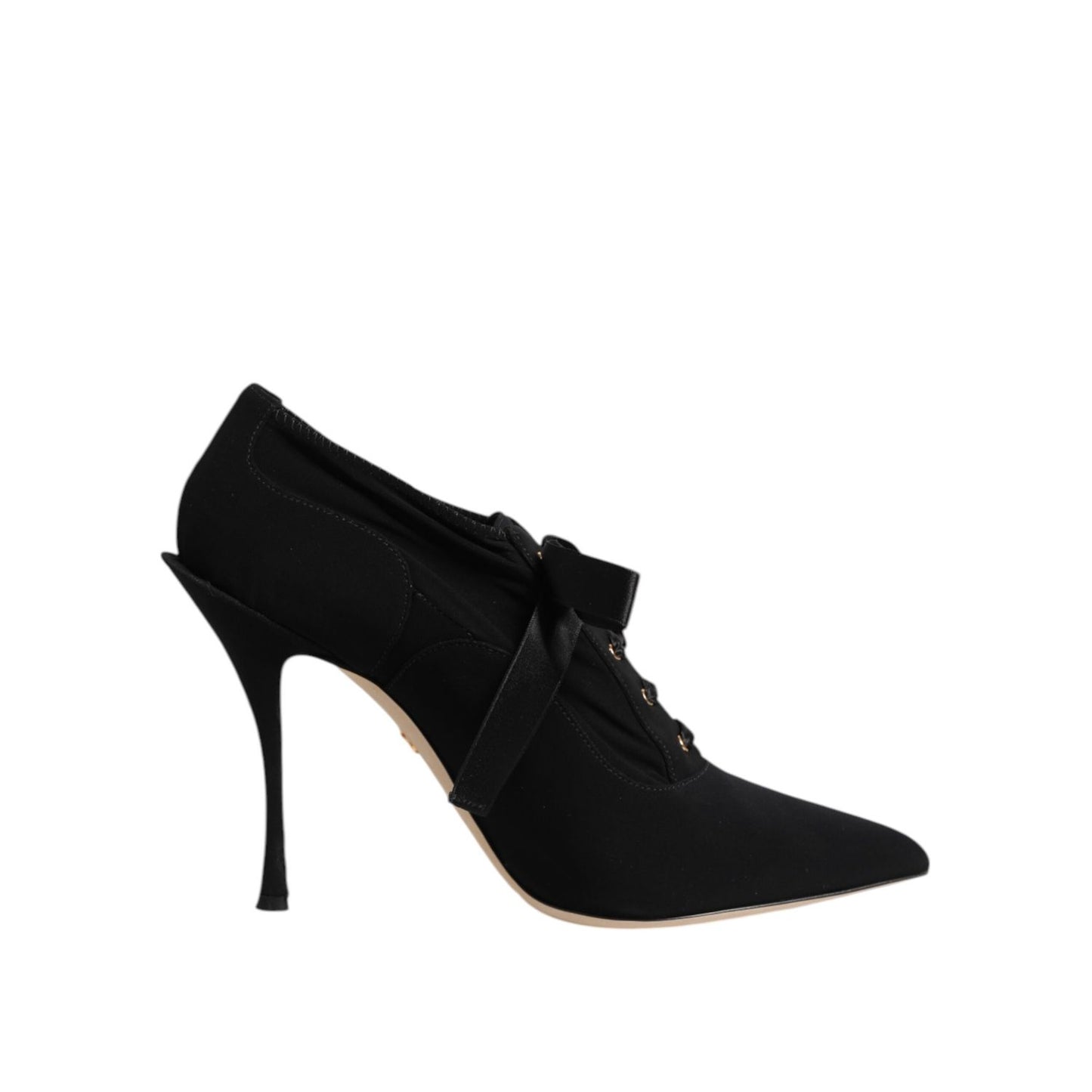 Dolce & Gabbana Black Lace Up Stiletto Heels Pumps Shoes