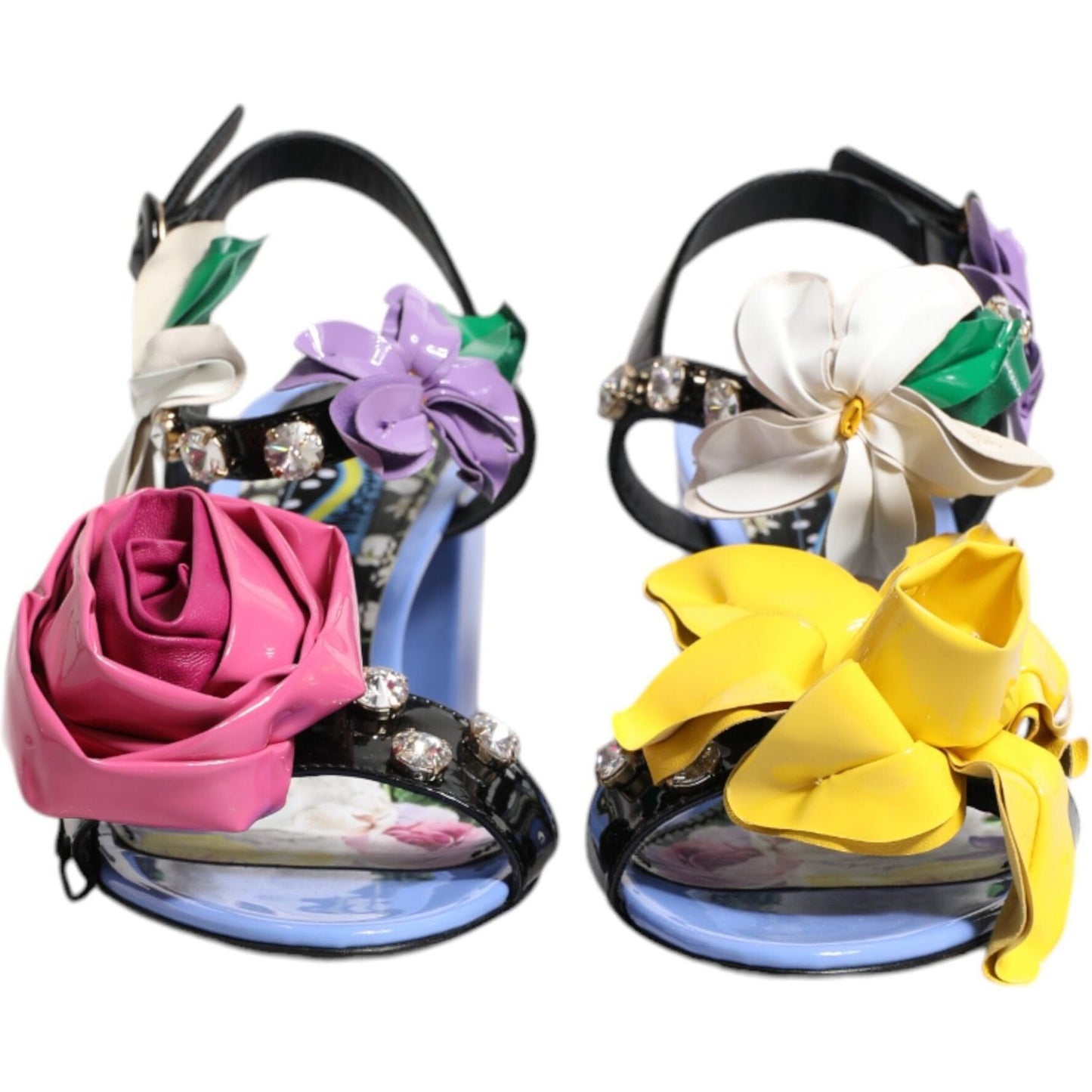 Dolce & Gabbana Multicolor Floral Crystal KEIRA Sandals Shoes