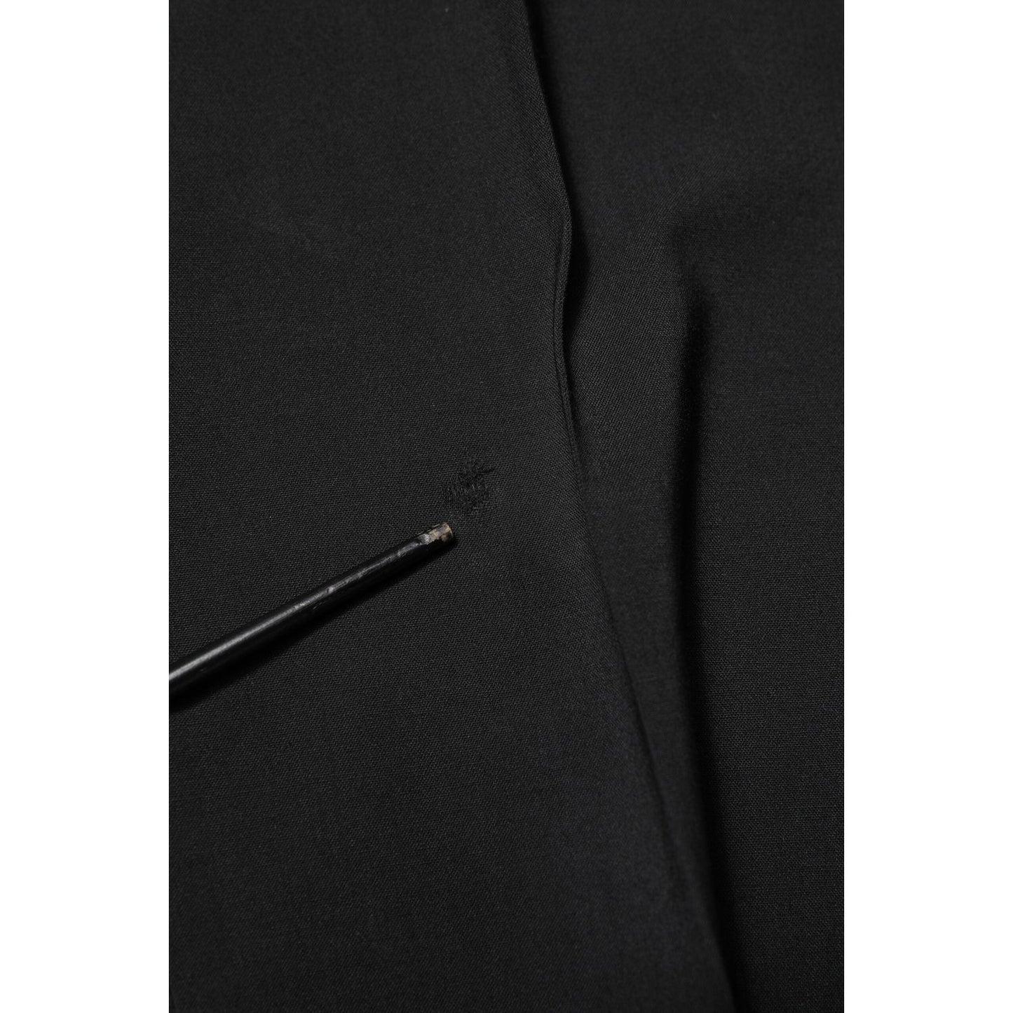 Dolce & Gabbana Black Wool Tapered Formal Men Dress Pants