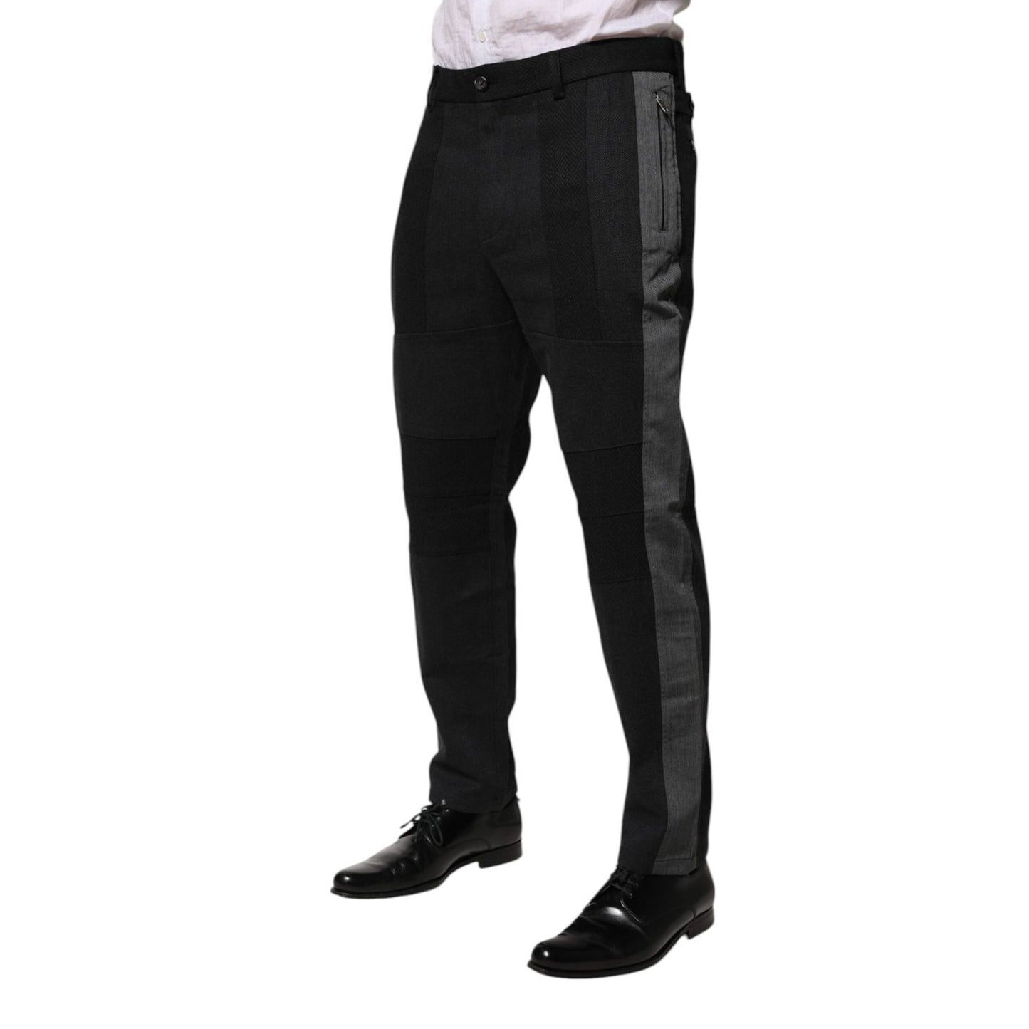 Dolce & Gabbana Black Gray Cotton Dress Formal Trouser Pants PAN76637-50