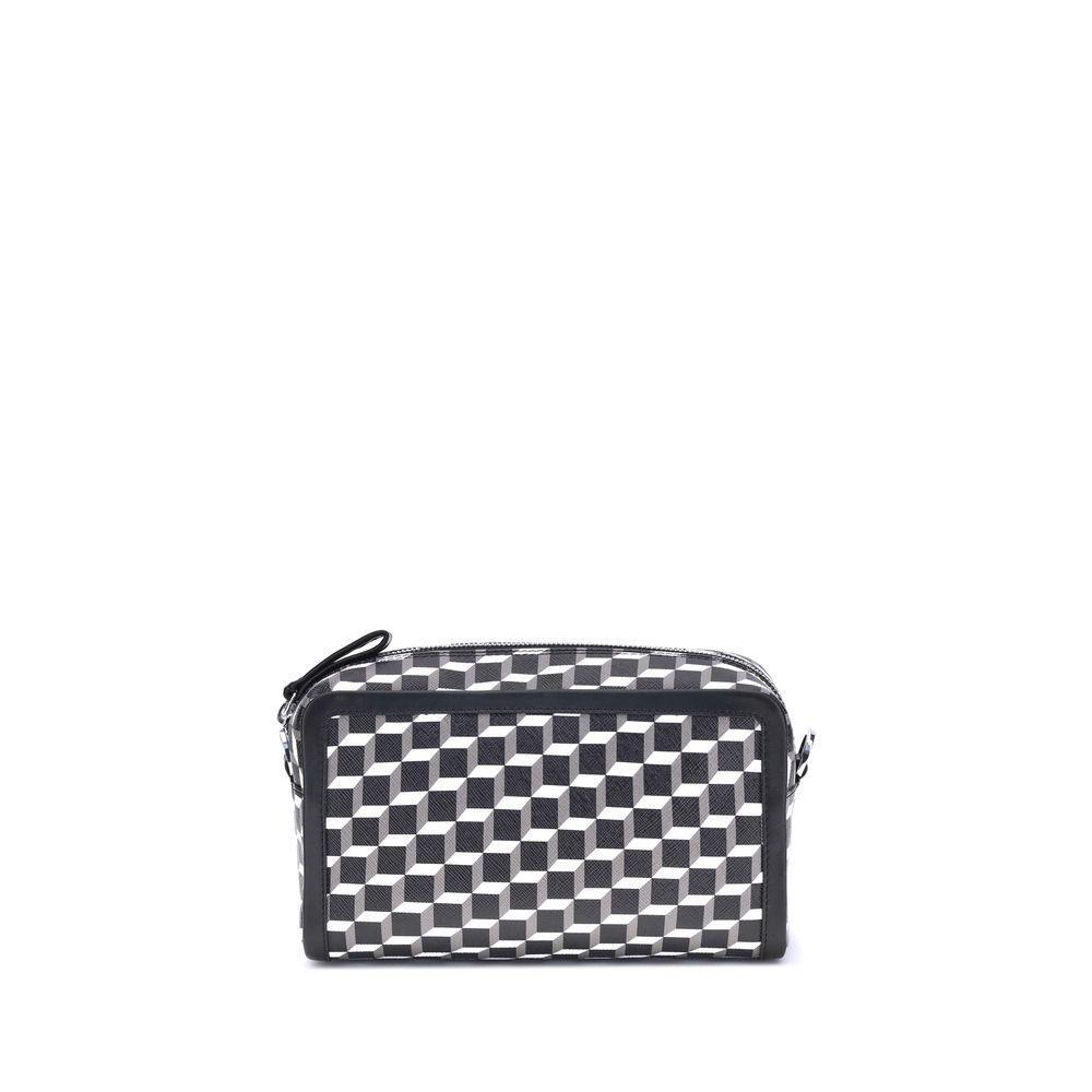 Front view with bag zipped and handles upright.