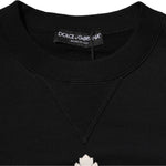 Dolce & Gabbana Black Cotton DG Crystal Embellished Sweater