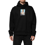 Dolce & Gabbana Black Printed Hoodie Crystal Embellished Jacket
