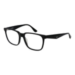BMW Black Men Glasses Frame with full-rim acetate, rectangular design, demo lenses in black color, size 55-17-145, includes branded case.