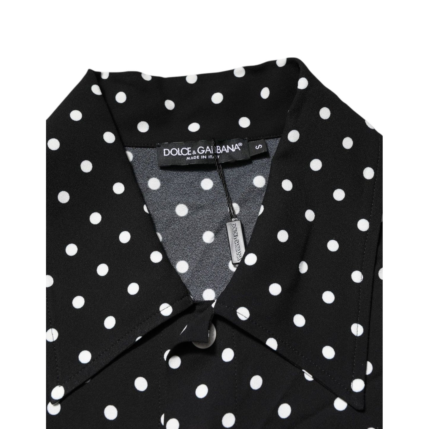 Dolce & Gabbana Black Polka Dot Short Sleeves Collared Polo T-shirt