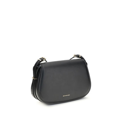 Michael Kors Black Calf Leather Bos Taurus Shoulder Bag with adjustable strap and spacious linen interior for AW25 season.
