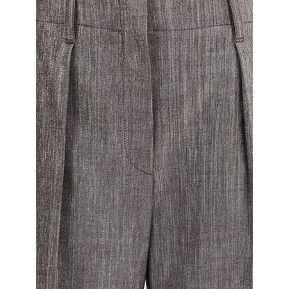 Brunello Cucinelli Brown Polyester Casual Pants