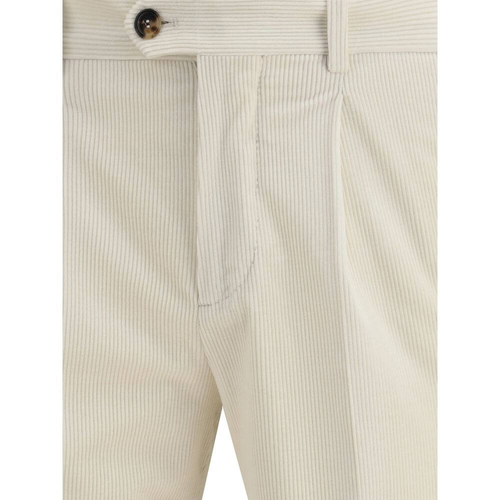 Brunello Cucinelli Cream Cotton Two-Piece Suit