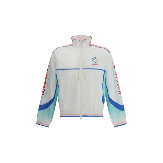 Casablanca Multicolor Polyamide Shell Jacket with high collar and monogram, showcasing front view of windbreaker style.