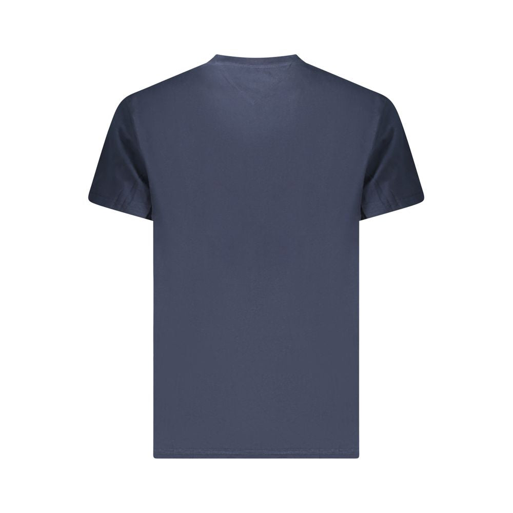 Back view of Tommy Hilfiger Blue Cotton Men T-Shirt
