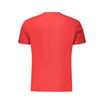 Tommy Hilfiger Red Cotton Men T-Shirt with bold print and iconic logo on 95% regenerative cotton.