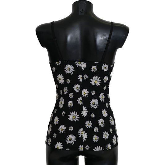 Dolce & Gabbana Black Daisy Print Dress Lingerie Chemisole BIK273-S