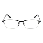 BMW Black Men Glasses Frame with black metal half-rim and demo lenses.