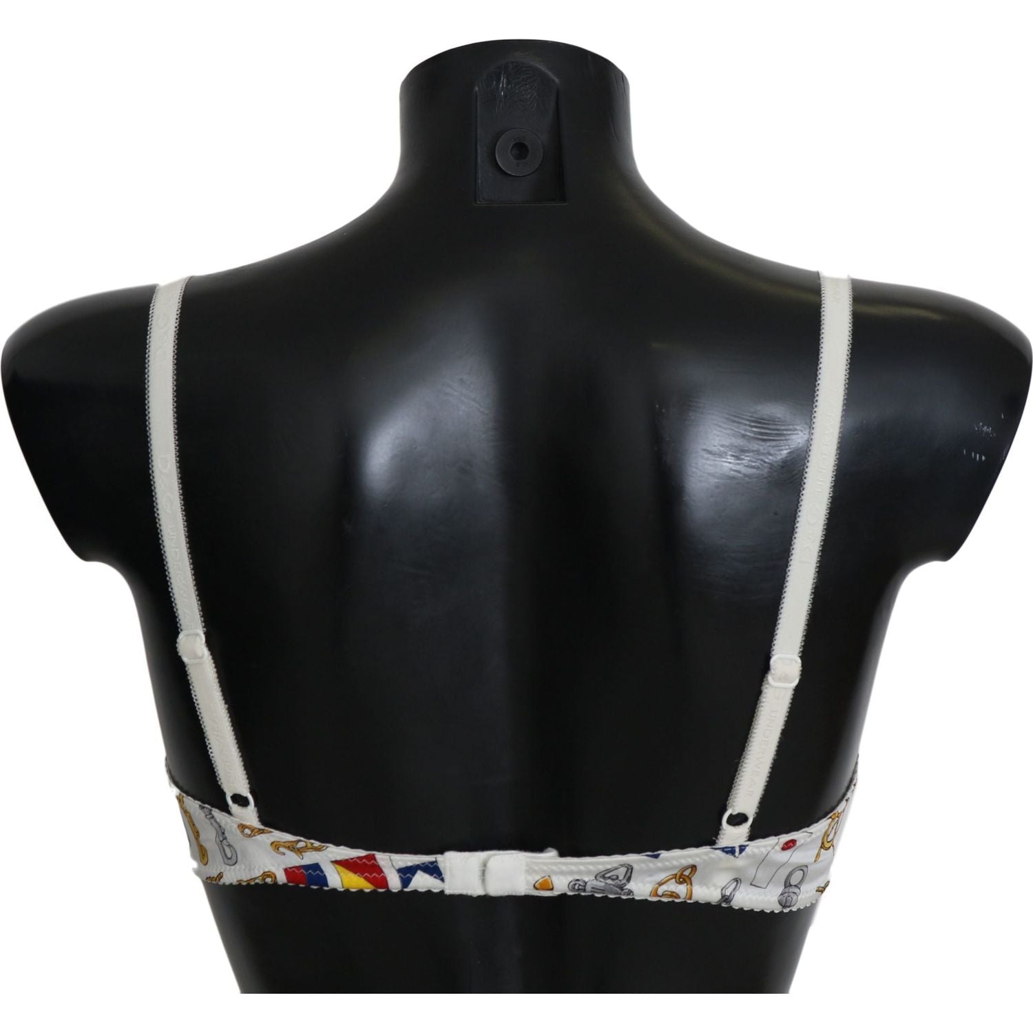 优雅白色水手印花弹力胸罩