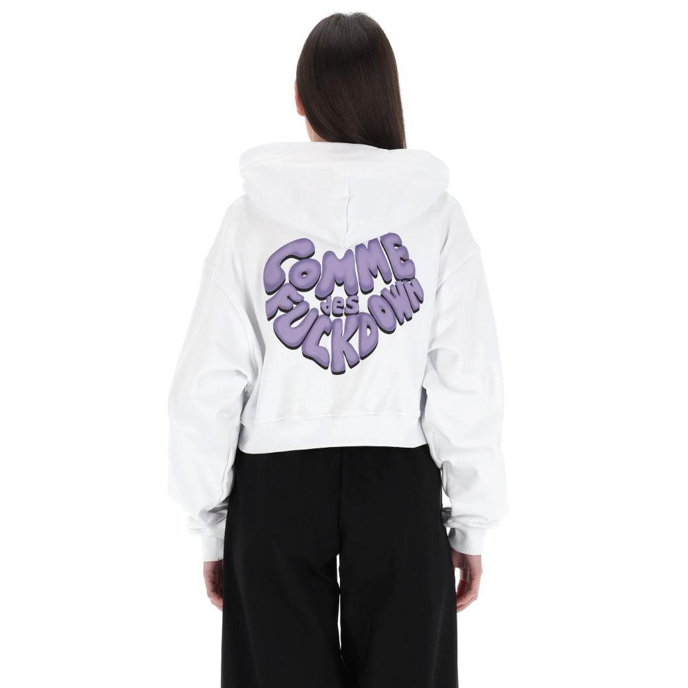 Comme Des Fuckdown White Cotton Women Sweatshirt