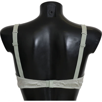 Dolce & Gabbana Green Balconcino Bra Floral Lace Underwear