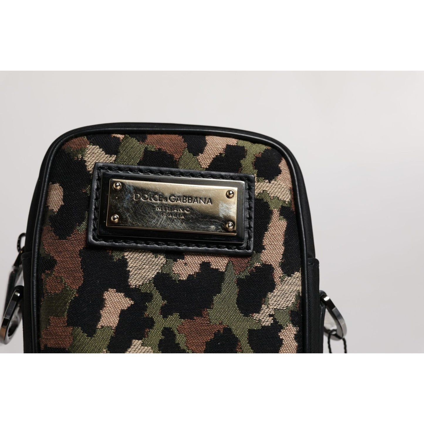 Dolce & Gabbana Multicolor Leopard Jacquard Logo Plaque Neck Strap Bag BAG4665