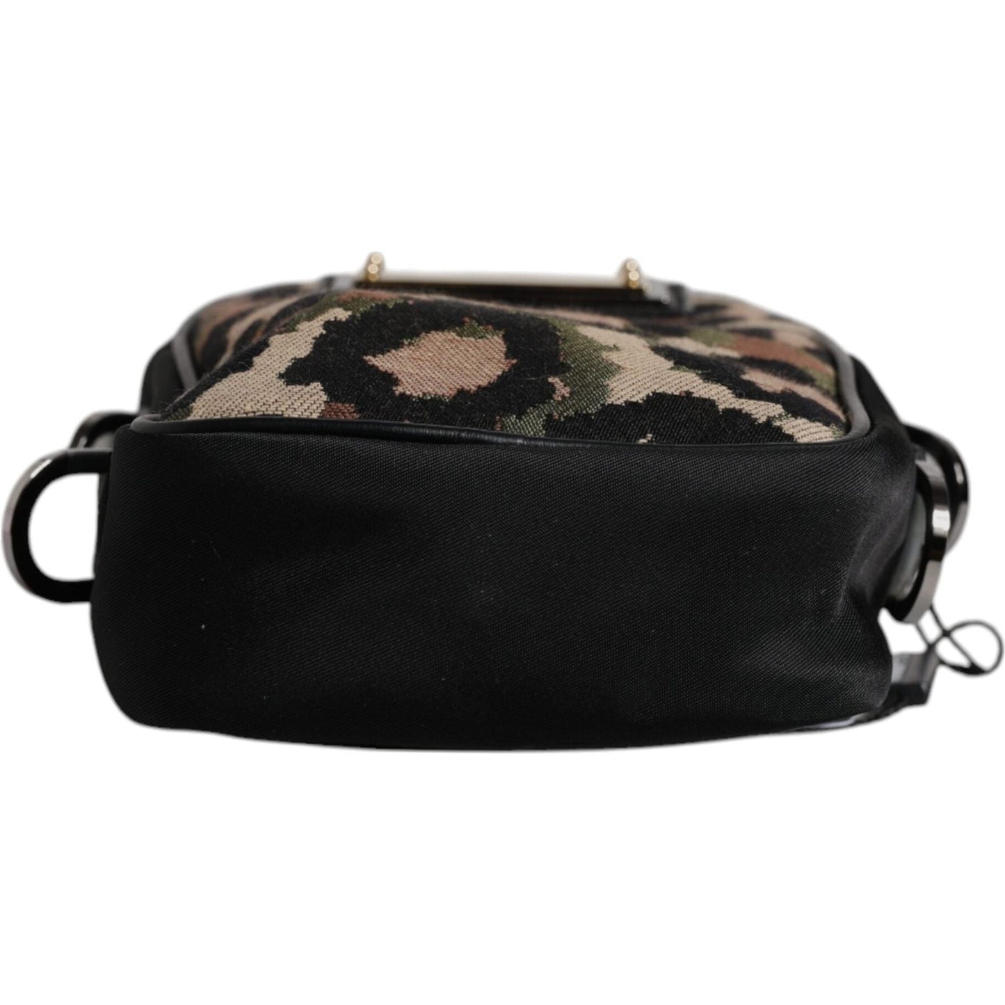 Dolce & Gabbana Multicolor Leopard Jacquard Logo Plaque Neck Strap Bag BAG4665