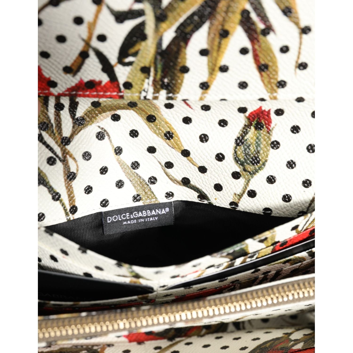 Dolce & Gabbana Black Leather Logo Plaque Card Holder Trifold Wallet