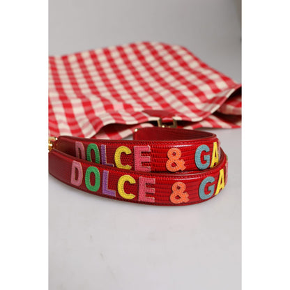 Dolce & Gabbana Red I Love Pizza Rhinestone Embellished Tote Bag