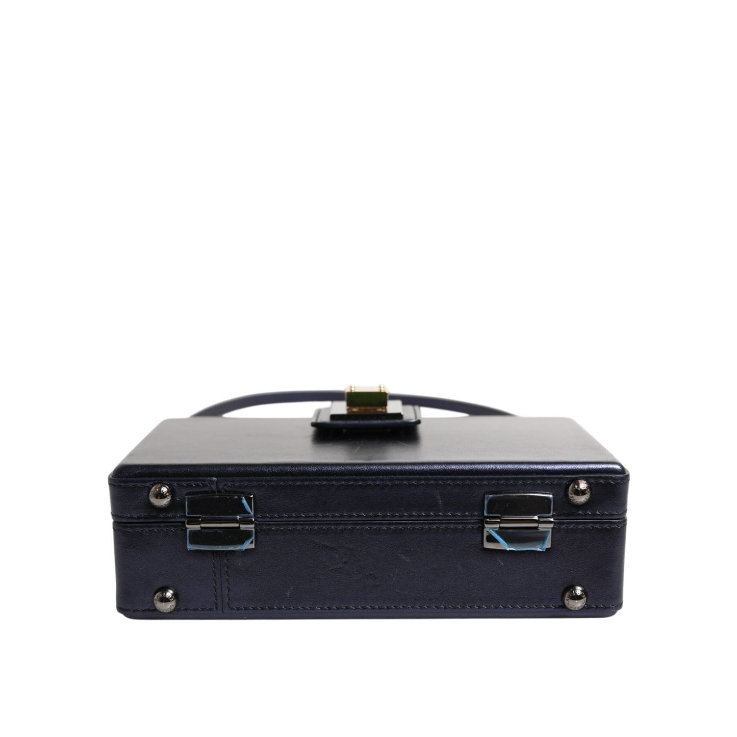 Dolce & Gabbana Blue DG BOX Lambskin Leather Crossbody Strap Bag