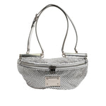 Dolce & Gabbana Silver Crystal-Embellished Belt Strap Bag