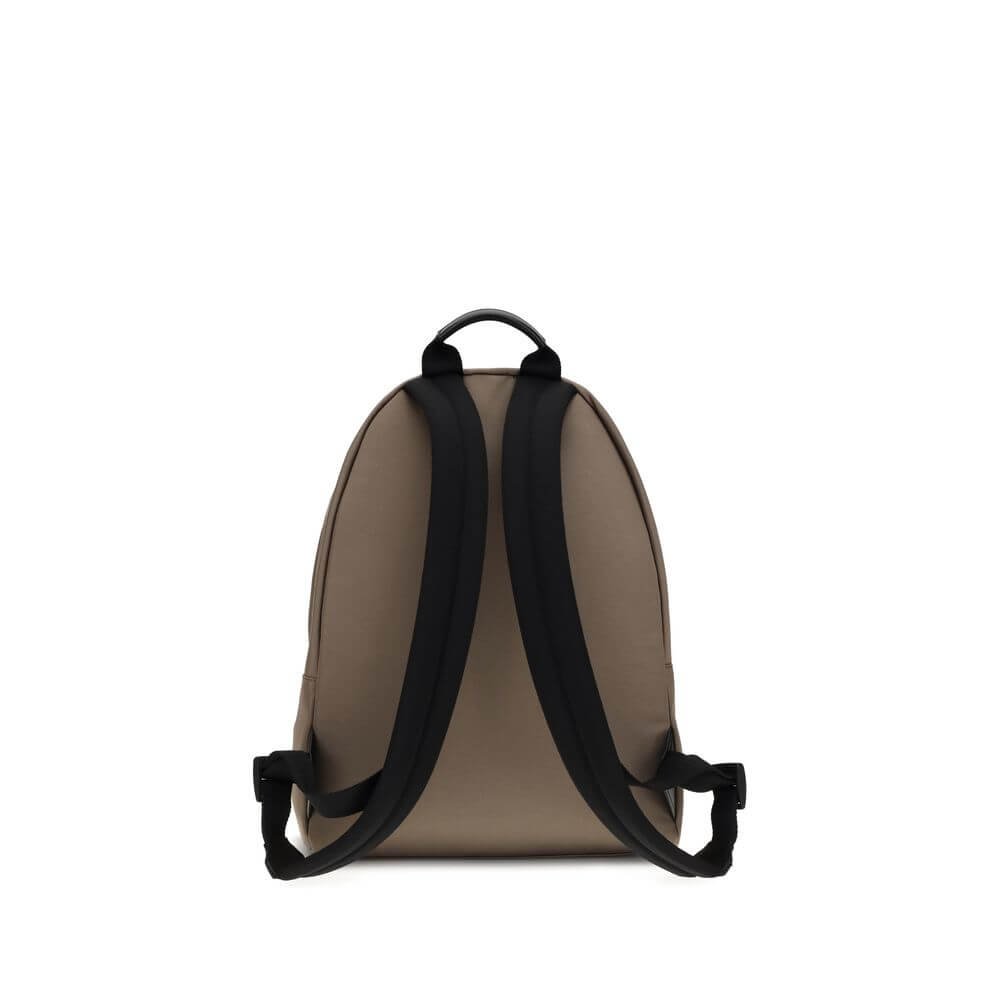 Rear view of Givenchy Brown Polyamide Backpack showcasing adjustable padded straps.