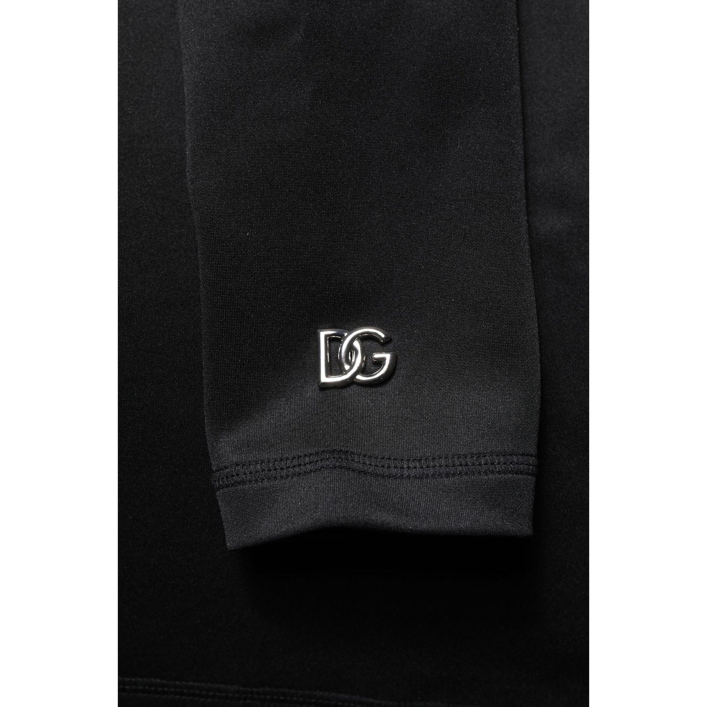 Dolce & Gabbana Black Polyester Turtleneck Pullover Sweater