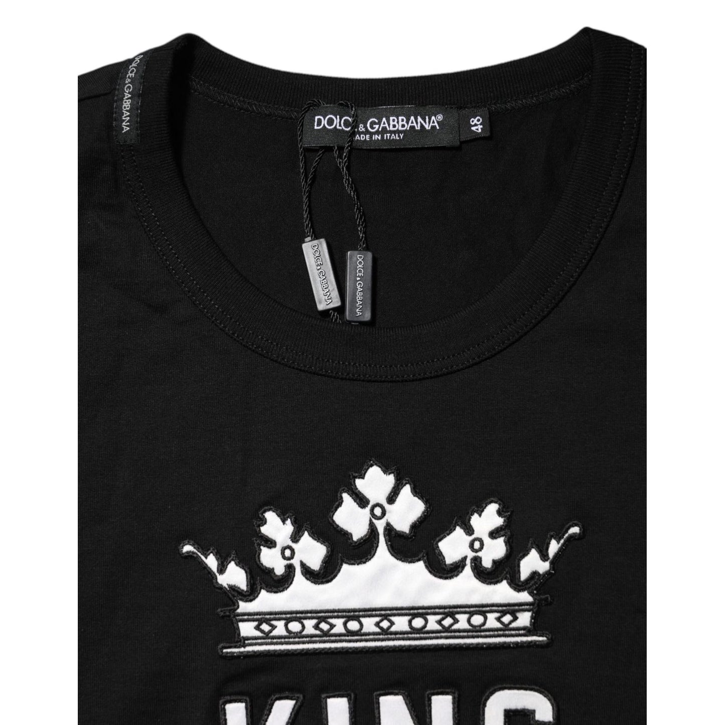 Dolce & Gabbana Black DG King Crown Cotton Crew Neck T-shirt