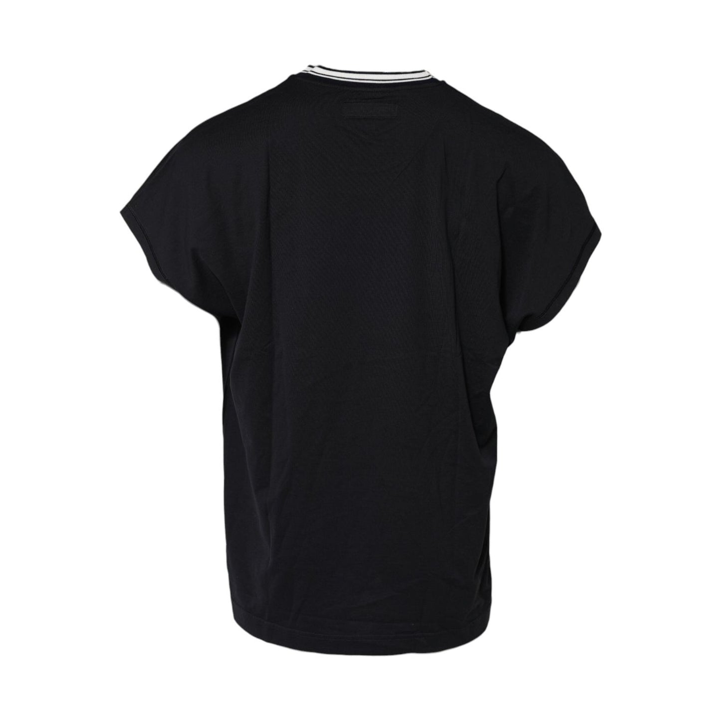 Dolce & Gabbana Dark Blue Venezia Crown Cotton Crew Neck T-shirt