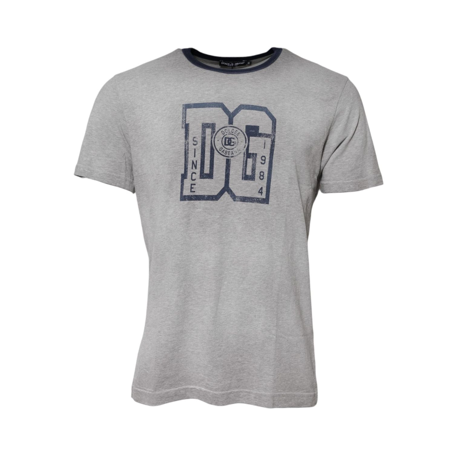 Dolce & Gabbana Gray DG Graphic Print Cotton Crewneck T-shirt