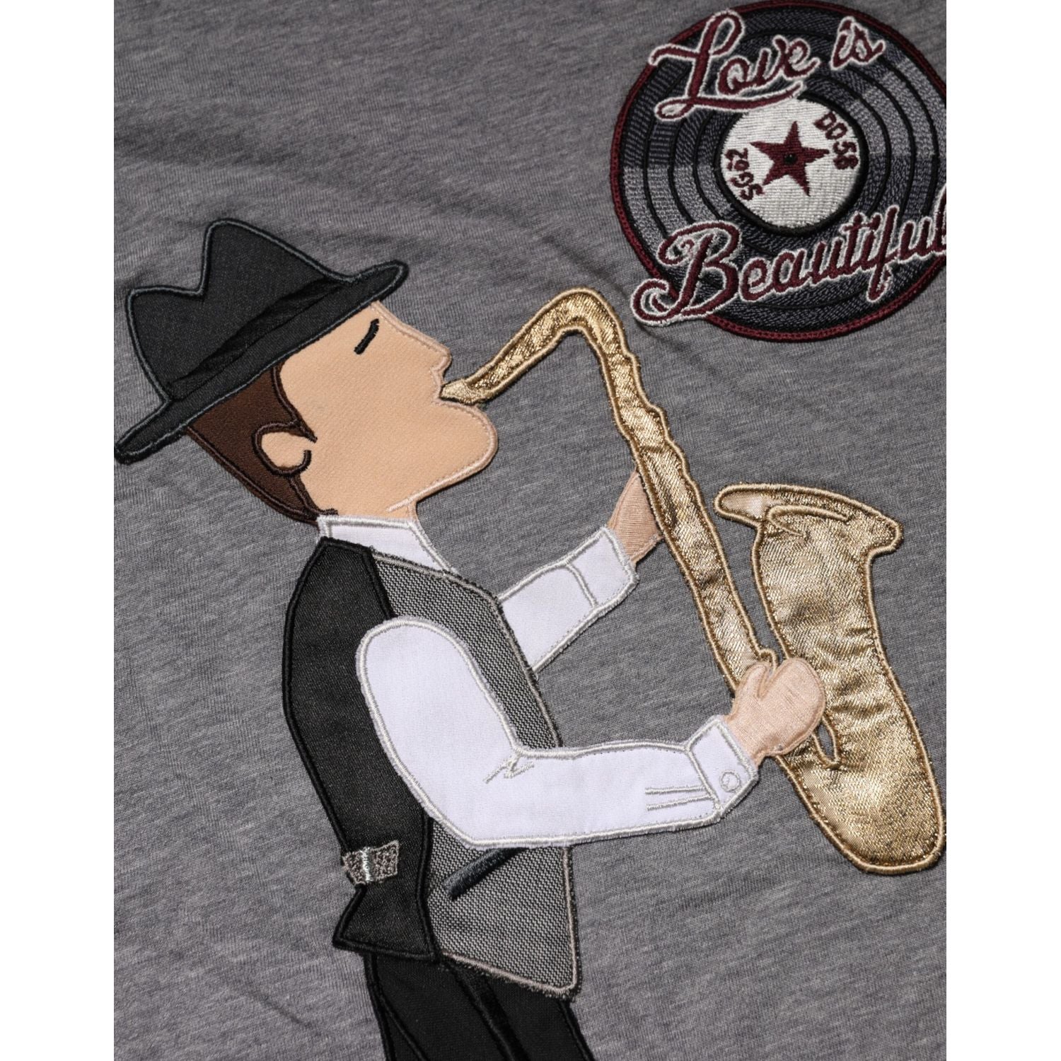 Dolce & Gabbana Gray #DGFamily Cotton Crew Neck T-shirt