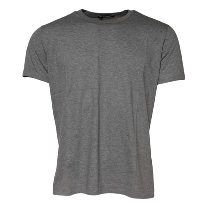Dolce & Gabbana Gray Cotton Crew Neck Short Sleeves T-shirt