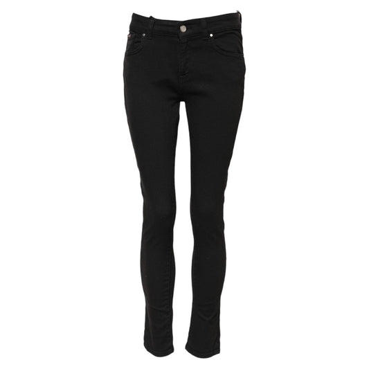 Dolce & Gabbana Black Cotton Skinny Mid Waist Denim Jeans