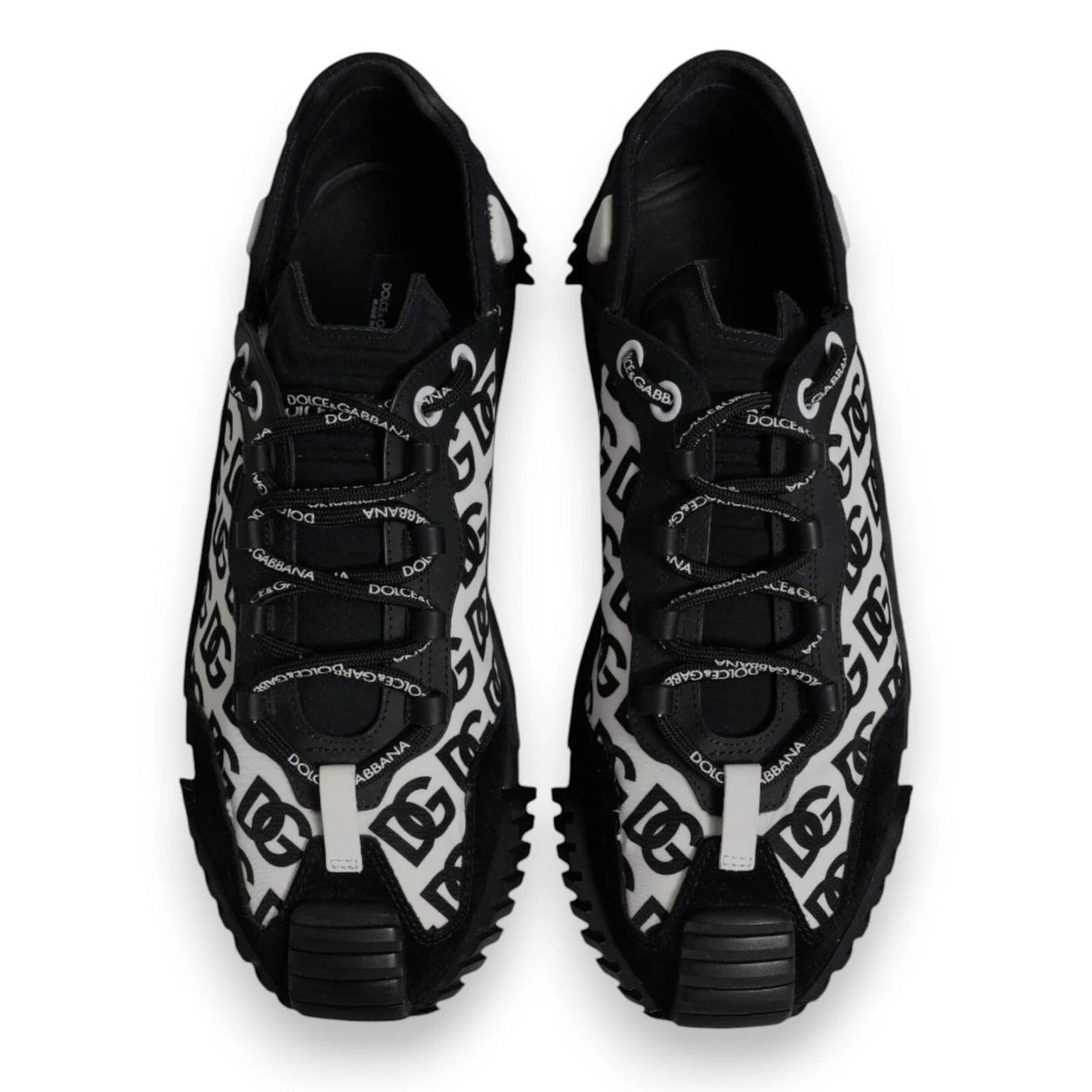 Dolce & Gabbana Black Logo Lace Up Low Top NS1 Sneakers MV7208-44