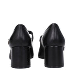 Stuart Weitzman Black Leather Mid Heel Pumps