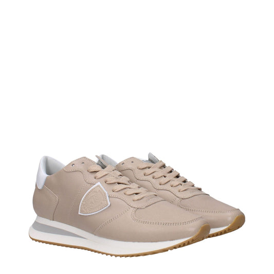 Philippe Model Beige Leather Low Tops PH-15093878948105-EU37/US7