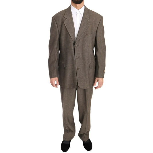 Dolce & Gabbana Brown Single Breasted Wool Suit