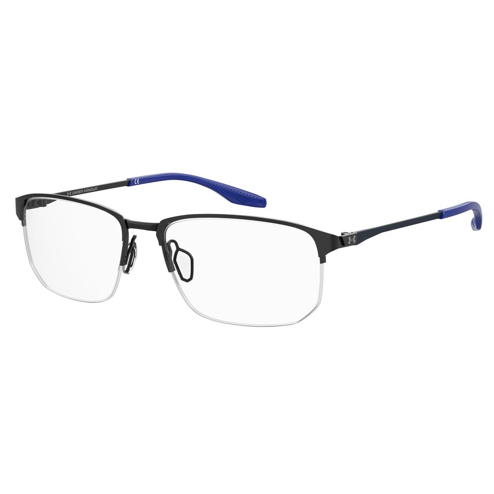 Under Armour Black Metal Frames glasses UA5047G807F61 for men, featuring 56/17/140mm dimensions with blue temple accents.
