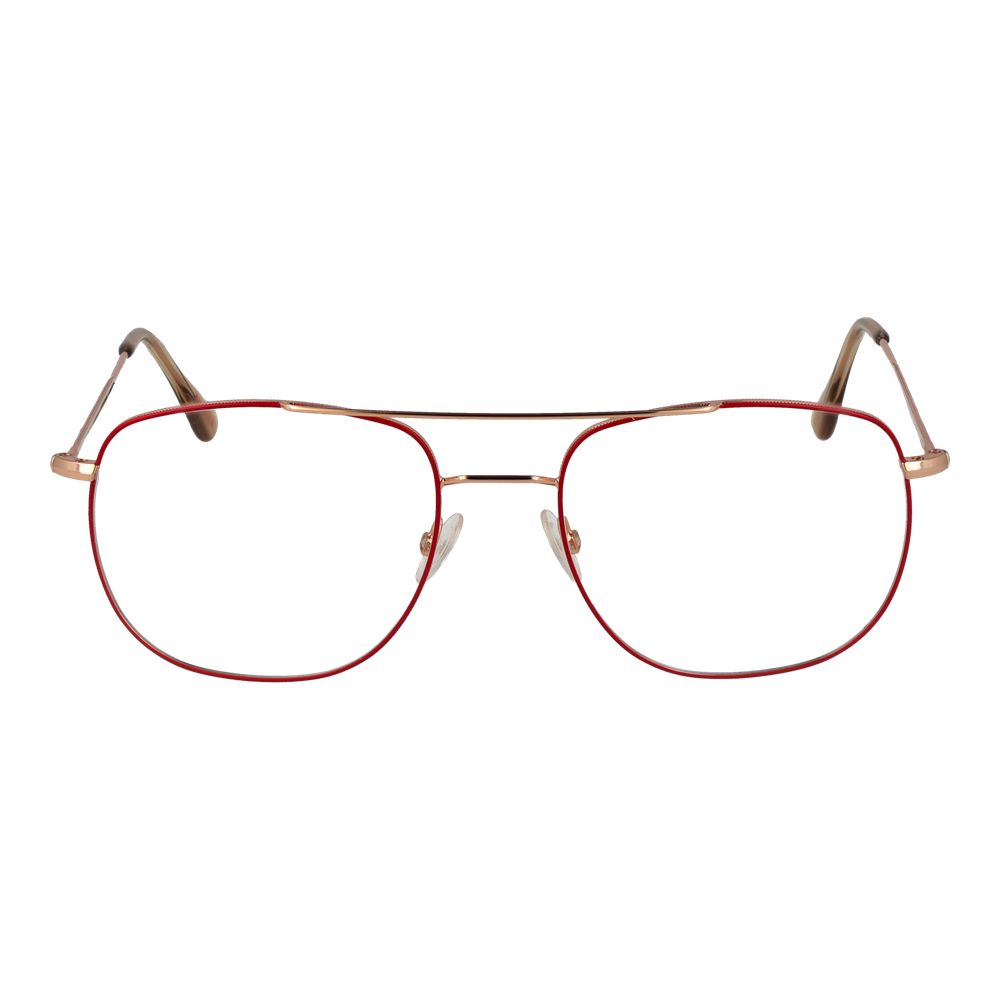 Andy Wolf Red Unisex Glasses Frame, metal full-rim aviator style with demo lenses, size 53-18-145, includes branded case.