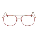 Andy Wolf Red Unisex Glasses Frame, metal full-rim aviator style with demo lenses, size 53-18-145, includes branded case.