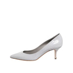 Dolce & Gabbana Light Gray Leather Kitten Heels Pumps Shoes