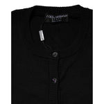 Dolce & Gabbana Black Wool Knit Crew Neck Cardigan Sweater