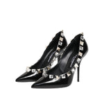 Dolce & Gabbana Black Crystals Studs Stiletto Pumps Shoes