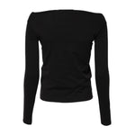 Dolce & Gabbana Black Wool Shrug Crew Neck Pullover Sweater