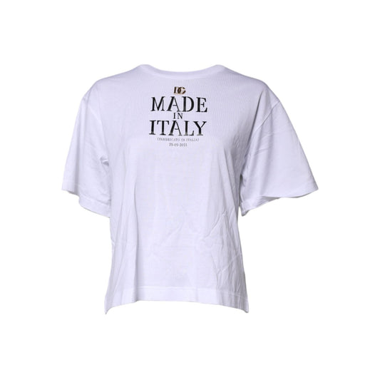 Dolce & Gabbana White Short Sleeves DG Logo Print Top T-shirt TSH91154-42